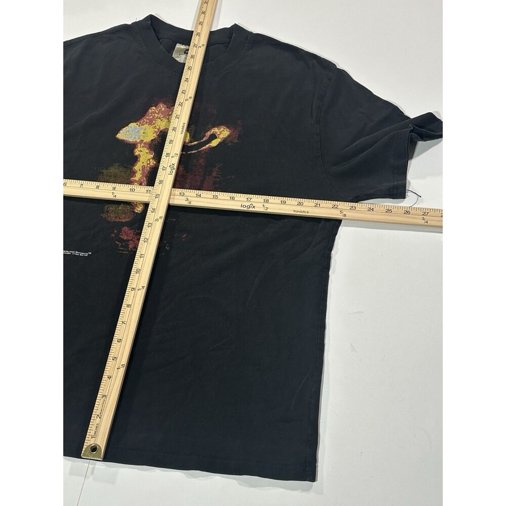 Vintage 90s Rammstein Burning Man T-Shirt Medium Blue Grape Black Band Fire RARE - Picture 8 of 12